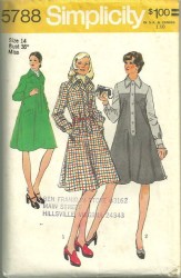 5788 1973 LS TOPSTICH TENT DRESS, JUMPER PATTERN 16 38''